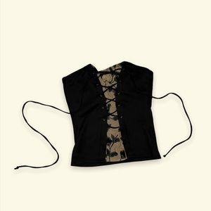 Y2K Strapless Black Top